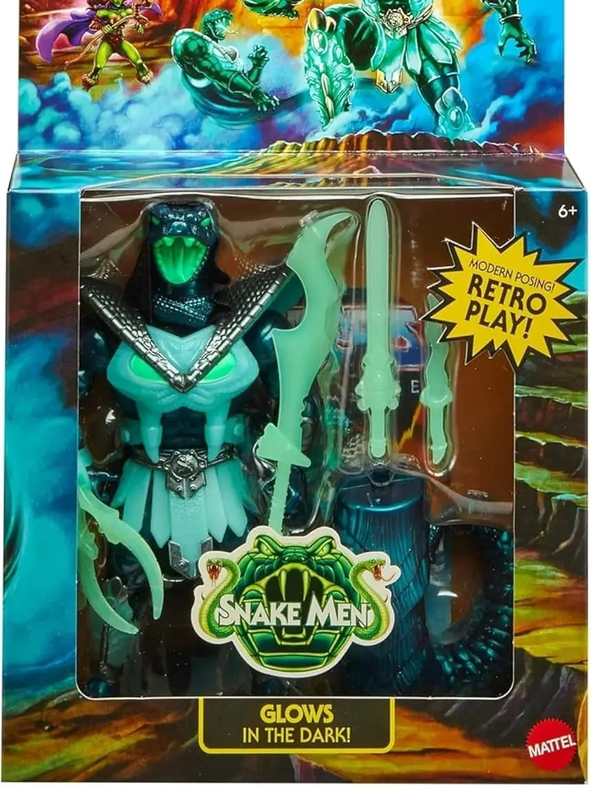 Masters of The Universe Motu Origins Necro-Conda Deluxe Snake Men Soldier Glows in The Dark