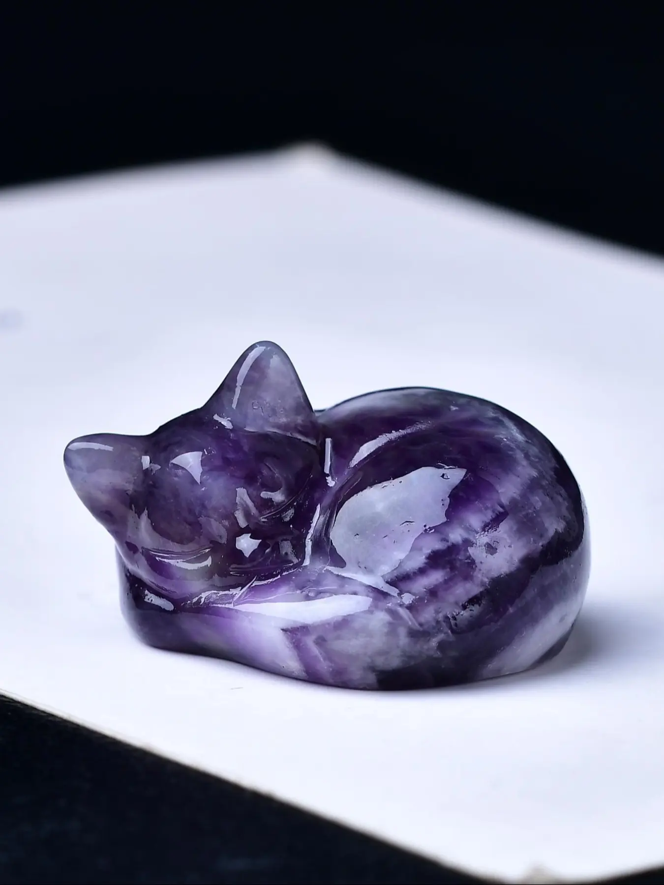 Natural Crystal Unique Crystals Carved Sleeping Cat Sculpture, Unique Gift for Cat Lovers & Animal Enthusiasts, Home Decor Accessories, Stone Figurine, Home Ornament