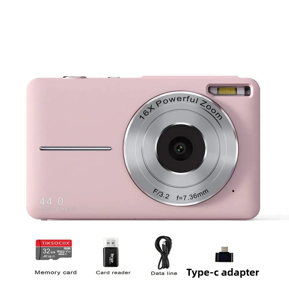 Pink fixed focus + 32GB memory card