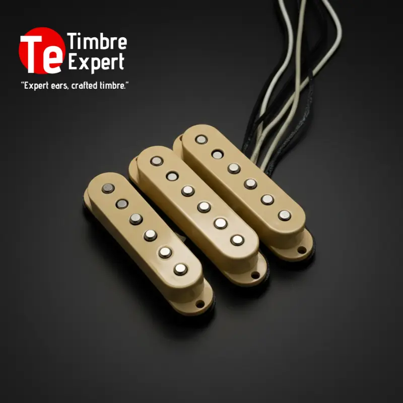 TimbreExpert TE-VS1 "Lucent" 60s Vintage CS69 Style Alnico V Single-Coil Pickup Set - 3 Pickups, Advanced RWRP Design, Authentic Vintage Construction, All Seasons Compatibility, Double Vacuum Wax Potting, Black Fiber Bobbins, Automatic Hum-Canceling, Funk