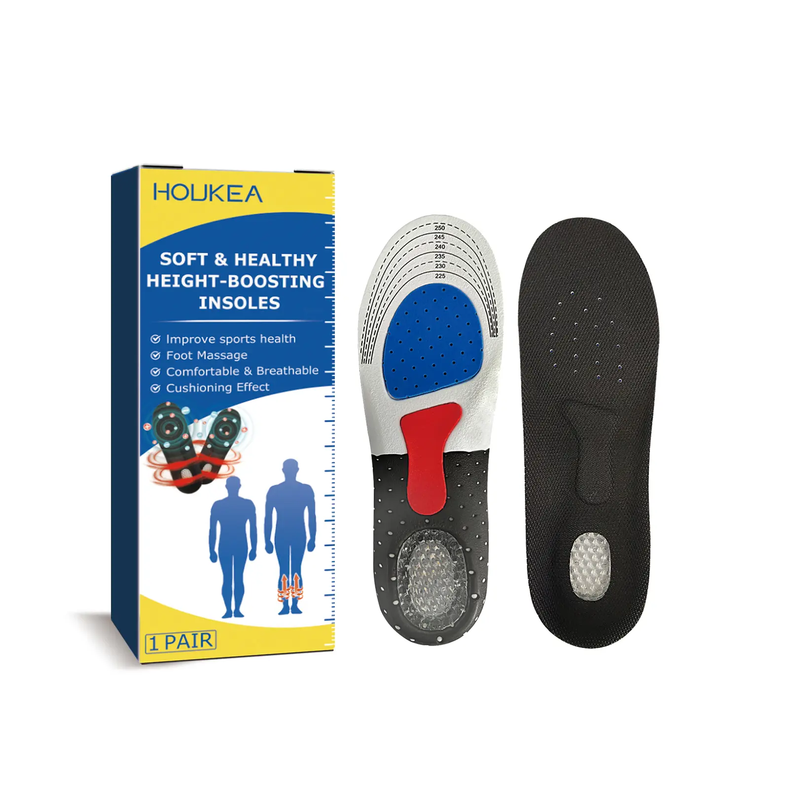 HOUKEA Arch Support Insoles, Breathable Non-slip Wear-resistant Foot Care Inserts, Comfort Support Insoles for Daily Outdoor Activities sole protector