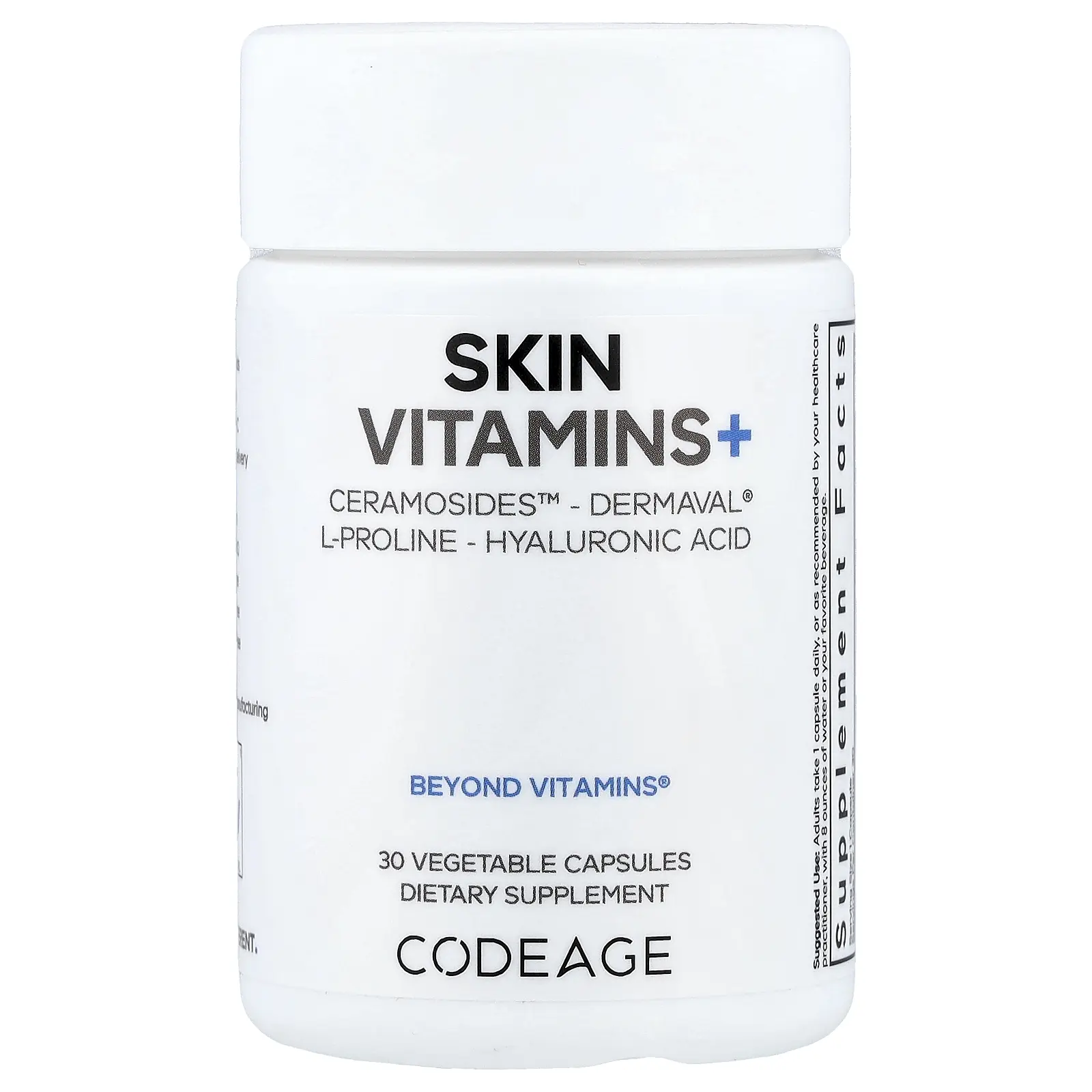 Codeage Skin Vitamins+, 30 Vegetable Capsules
