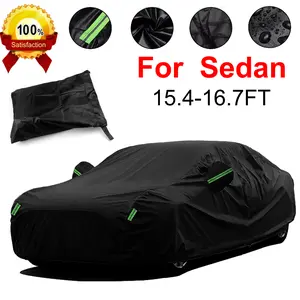 Outdoor Full Car Cover, Fit for 15.4-16.7FT Sedan, Waterproof All-Weather Protection, Sun UV Snow Rain Resistant