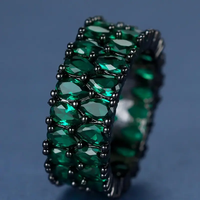 Fashion Artificial Zircon Decorated Ring, Artificial Gemstone Ring, Vintage Copper Ring, Fashion Rings for Women & Men, Style Jewelry for Party, Daily Clothing Decor, Trendy All-match & Exquisite Jewelry for Birthday Gift