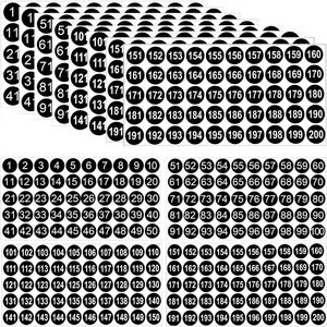 36 Sheets 1-200 Number Stickers 1 Inch Consecutive Number Stickers 9 Sets Self-Adhesive  Labels Vinyl Inventory Stickers Decal for Indoor Outdoor, Storage, Organizing, Classification