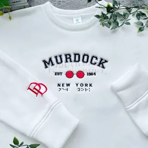 Daredevil Born Again Murdock Embroidered Sweatshirt, Superhero Shirt, Gift For Movie Fans, Unisex Cotton Fit Embroidered Sweatshirt