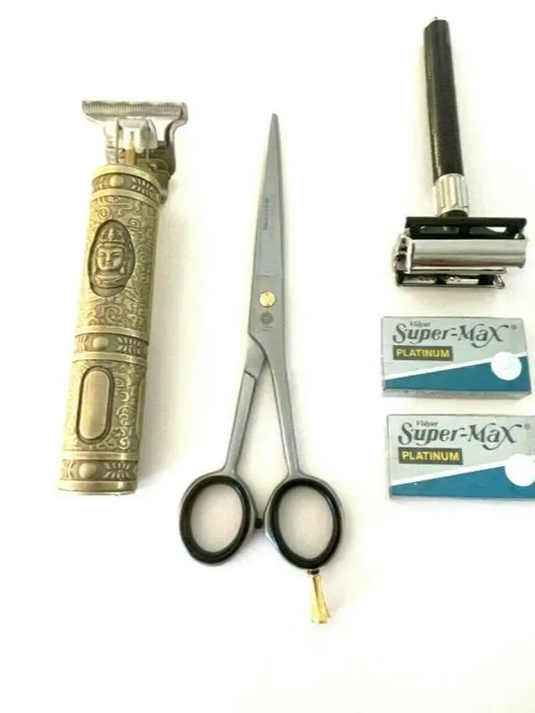 5pcs Buddha Cordless Hair Styler Trimming + Barber Shears Complete HASHIR