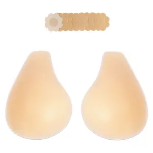 2025 Added Lift Ultra-Thin Seamless Nipple Covers Push up Sticky Adhesive Bras Solid Silicone Pasties for Women