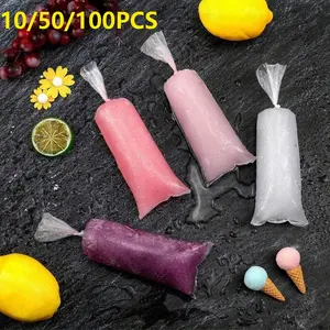 10/50/100pcs Candy Bags Pack, 30cmx5.5cm Ice Cream Molds, Durable Plastic Storage Pouches, Portable Storage Bags, Ideal for Parties, Travel, Weddings, Birthdays