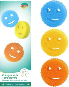 Scrub Sponges Dish Scrubber, Non-Scratch Multi-Functional Color Sponge, Temperature Controlled Cleaning Pads, Dishwasher Safe for Kitchen, Bathroom, Stain Odor Resistant BPA Free Polymer Foam