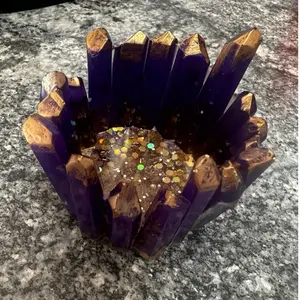 Crystal Cluster Holder  | Handmade Resin Decor | Multiple Colors Available  | Jewelry Holder | Candle Holder | Home Decor  | Vanity Decor | Crystals Holder