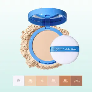 Waterproof facial powder, lightweight matte oil control setting powder with powder puff, Blurring & Brightening , long-lasting and flawless makeup, suitable for women and girls' cosmetics，Beauty Cosmetics