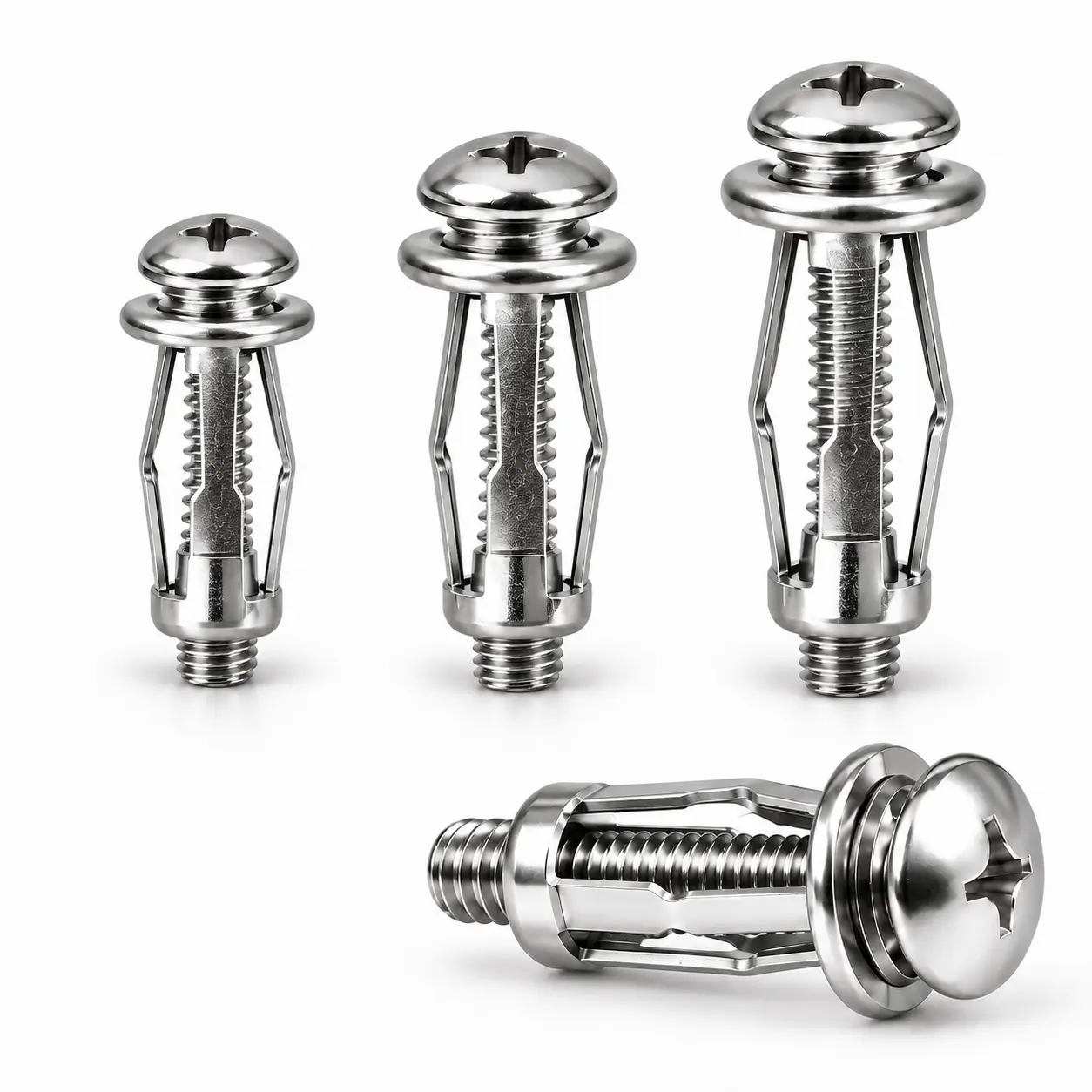 30/60/90Pcs M4 M5 M6 Thin Panel Rivet Locking Nuts Set, Rustproof Zinc Plated Carbon Steel Fasteners for Sheet Metal Fixing