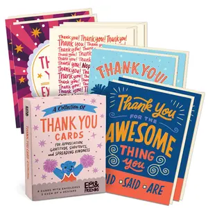 Thank You Cards with Envelopes (Box of 8, Two Each of 4 Styles)