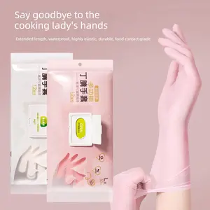 15 Pairs of Household Nitrile Thickened Gloves Rubber-Durable for Household Cleaning 12-Inch Extended Length Disposable Gloves for Kitchen Dishwashing Ideal for Home Cleaning and Kitchen Use