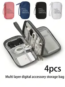 Multi-Layer Digital Accessories Storage Bag, Mobile Power Bank Hard Drive Protection Case, USB Driver Cover, Dustproof Cable Organizer, Travel Storage