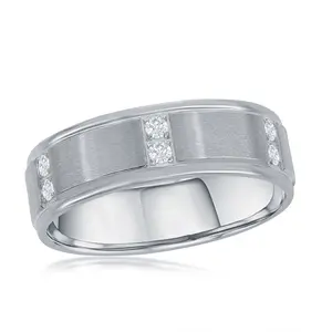 Modern Brushed & Polished Brilliance Ring
