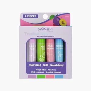 Celavi 4 pk Tropical Twist Lip Balm 60053 Nourishing