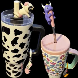 Sip-N-Buddy | Tumbler Charm Keychain + Straw Topper Set