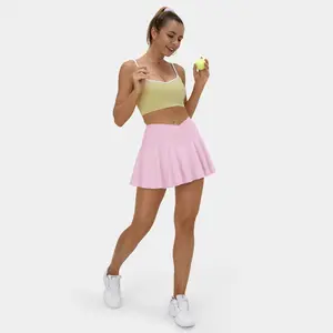 Halara Softlyzero Airy Fabric Comfy High Waisted Crossover 2-in-1 Side Pocket Flare Cool Touch Tennis Skirt