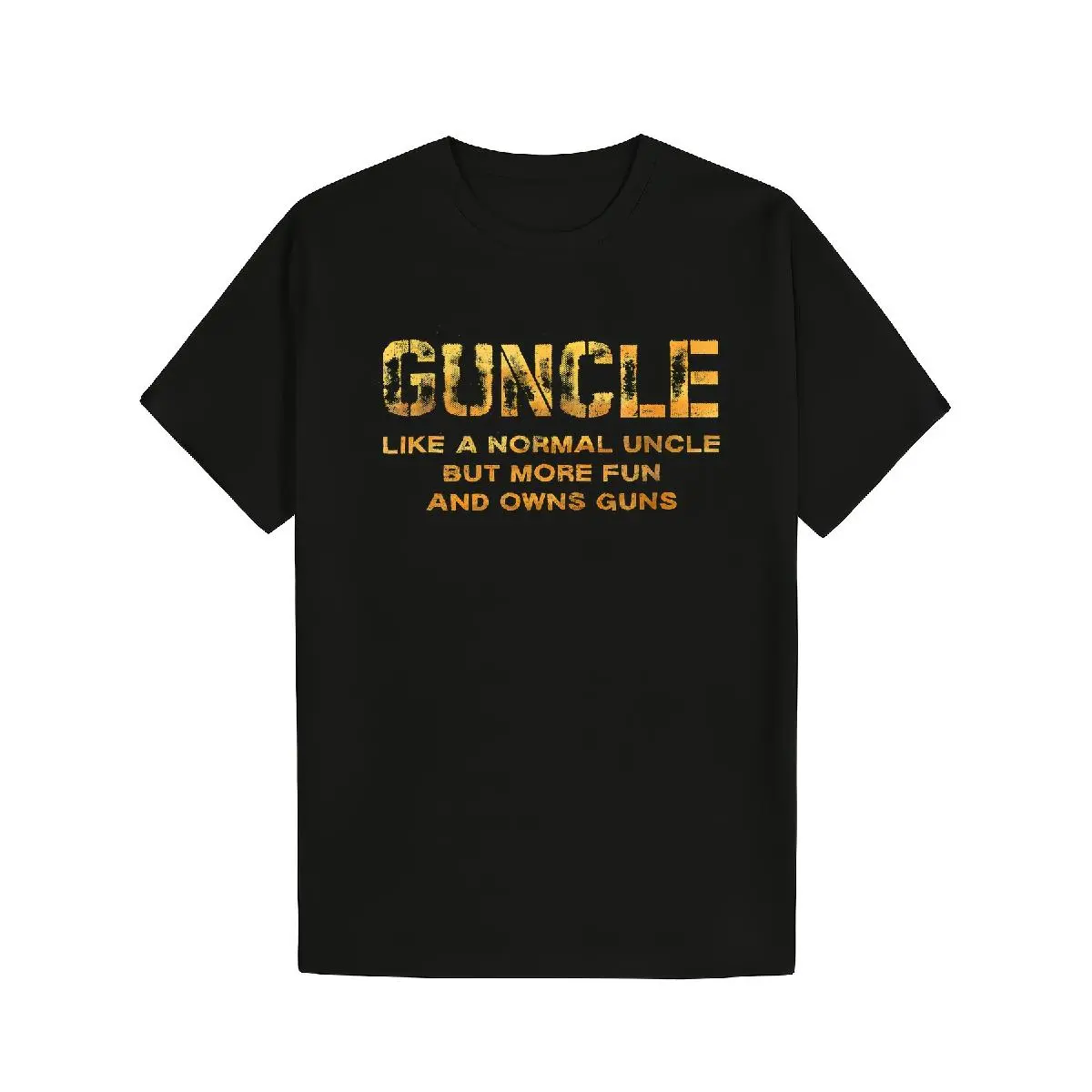 Menswear Short-Sleeve Round Neck T-Shirt - 100% Cotton 220g, Comical Gun Graphic Guncle Design, Perfect Gift for Men, Soft & Cozy, Golf Ball Accent, Shortsleeve Gun Graphic Men's Short-Sleeve T-Shirts