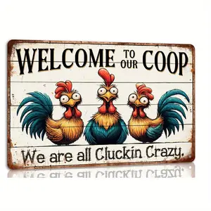 Farmhouse Kitchen Chicken Coop Plaque 8x12 Inches Funny Novel Accessory for Room Decor Farm Wall Decoration Balcony Charm and Humor