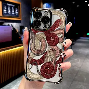 A Stylish And Trendy Festive Snake Pattern New Four-Corner Shockproof Phone Case for Iphone 17, 17 Air, 17 Pro, 17 Pro Max, for iphone 11, 11 Pro, 11 Pro Max, for iphone 12, 12 Pro, 12 Pro Max, for iphone 13, 13 Pro, 13 Pro Max, for iphone 14