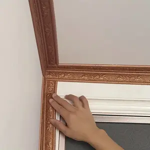 Self-Adhesive Foam Strip for Ceiling & Wall Decoration, Floral Carved Design, Floral Embellishment, Waterproof Reusable Easy Installation, Generous Dimensions 90.55x3.14 Inch