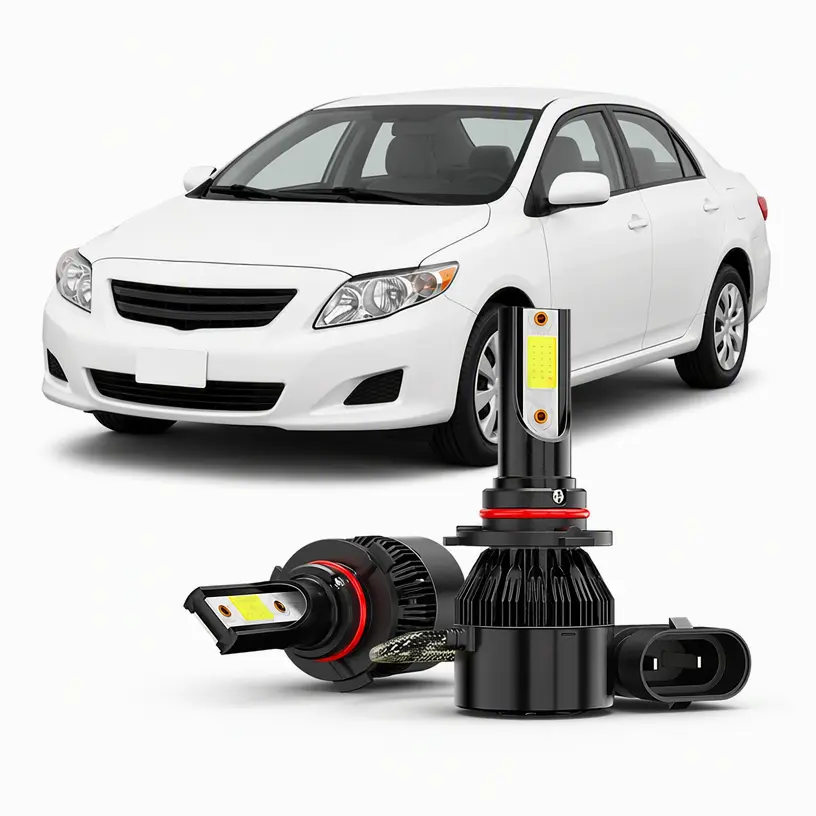 Fits Toyota Corolla 2009-2013 LED HEADLGHT low beam Bulbs white 9006 HB4 Pair Led Headlight Kit