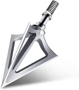 6Pcs Archery Broadheads 3 Blade 100 Grain Compound Bow Hunting Arrowheads Tip