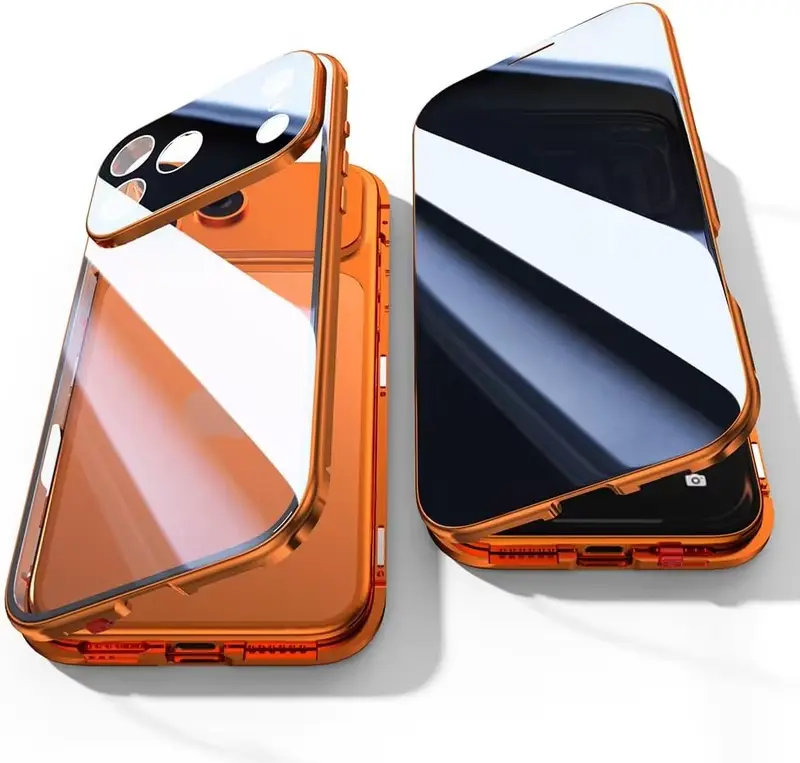 Anti Peeping Case for iPhone 17 Air 16 15 14 Plus 13 Pro Max 360 Degree Front Privacy Glass Cover Metal Bumper Lens Protector