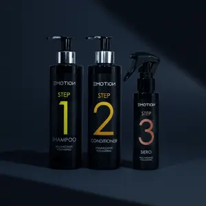 Emotion STEP 1 2 3 Hair Care Trio with Tilia Extract & Polyamino Sugar for 400% Volume Increase 250ml Shampoo 250ml Conditioner 100ml Siero