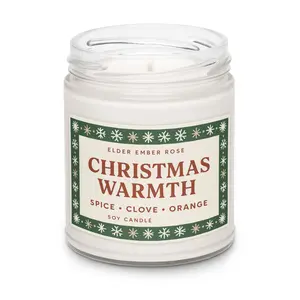 Christmas Warmth Soy Candle – Elder Ember Rose | Holiday Spice Candle, Cozy Christmas Scent, Pine & Clove Candle, Winter Home Décor Gift