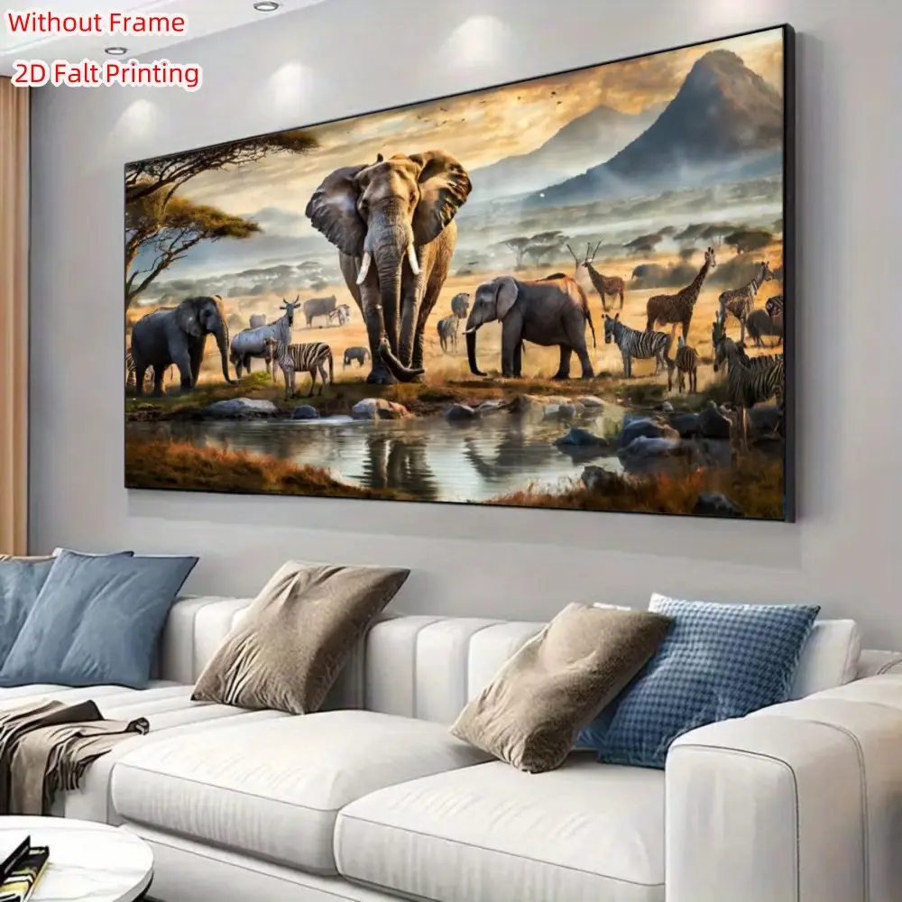 Large Elephant Pattern Diamond Painting Kit, DIY Full Round Diamond Art, Unframed Home Decor, Perfect Gift for Holidays