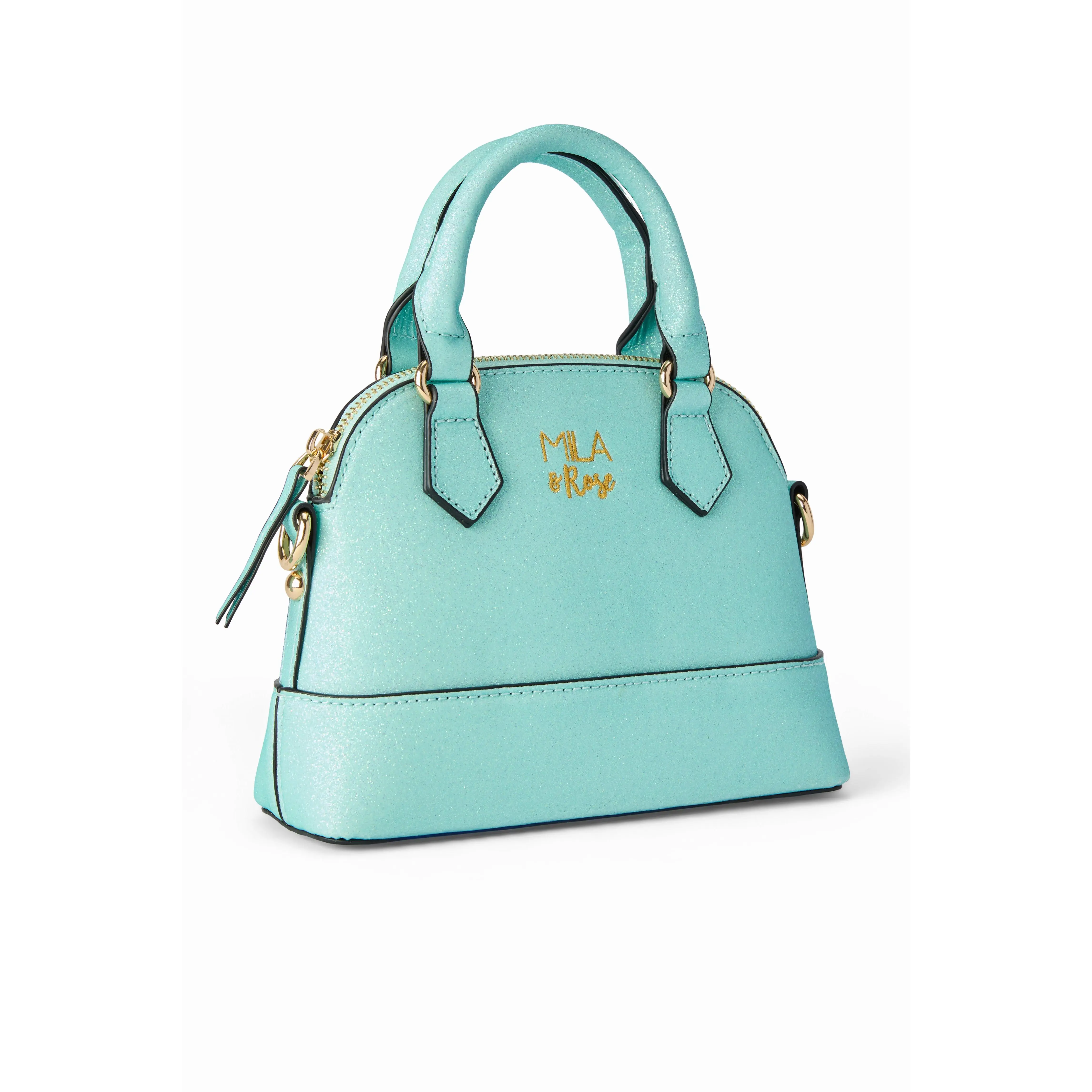 Aqua Glitter Girl's Crossbody Purse