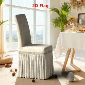 4/6pcs Vintage Print Chair Skirt Covers, Detachable Luxury High-Back Chair Cushions, Ideal for Home Gatherings & Outdoor Events, All Seasons Use