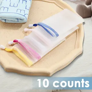 10 Counts Exfoliating Bar Soap Pouch - Soft Mesh, Creates Luxurious Lather