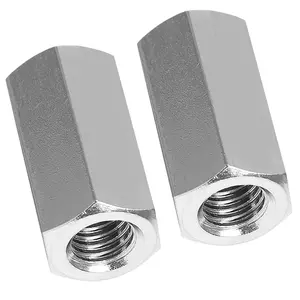 2 count M8 x 1.25 Pitch 25mm Length Hex Coupling Nut, 13mm Width Stainless Steel Nuts Connector Nut, Rod Coupling Nuts Hexagon Nut Threaded Coupling Nut Replacement (Metric)
