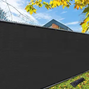 4x50ft Outdoor Privacy Screen Fence Panel, Garden Windscreen Mesh Shade Net Barrier with Reinforced Bindings, Brass Grommets, and Cable Zip Ties, Black