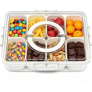 Snack Containers with , 8 Compartment Bento Snack Box for Adults & ,  Travel Size Fruit Storage Containers for Fridge, Snack Organizer