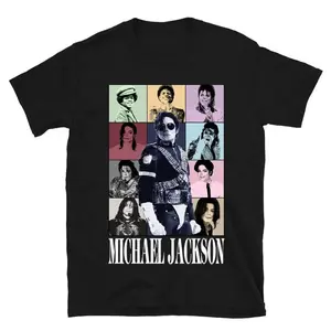 Michael Jackson Homage T-shirt, Unisex Retro Streetwear Graphic Top in Soft Cotton with Round Neck and Short Sleeves