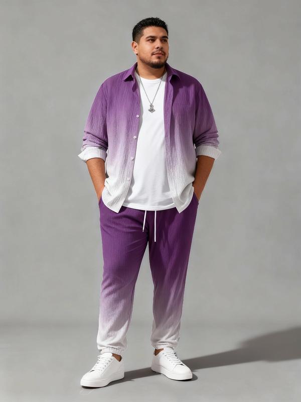 Plus Size Men's Casual Sport Suit Outdoor Leisure Button Closure Jacket & Pants Set for Spring Summer Adult Males Black Trouser Menswear Gamis - Clothes Formal Long Sleeve Plus Size Men's Casual Sport Suit Outdoor Leisure Button Closure Jacket & Pants Set for Spring Summer Adult Males Black Trouser Menswear Gamis - Clothes Formal Long Sleeve