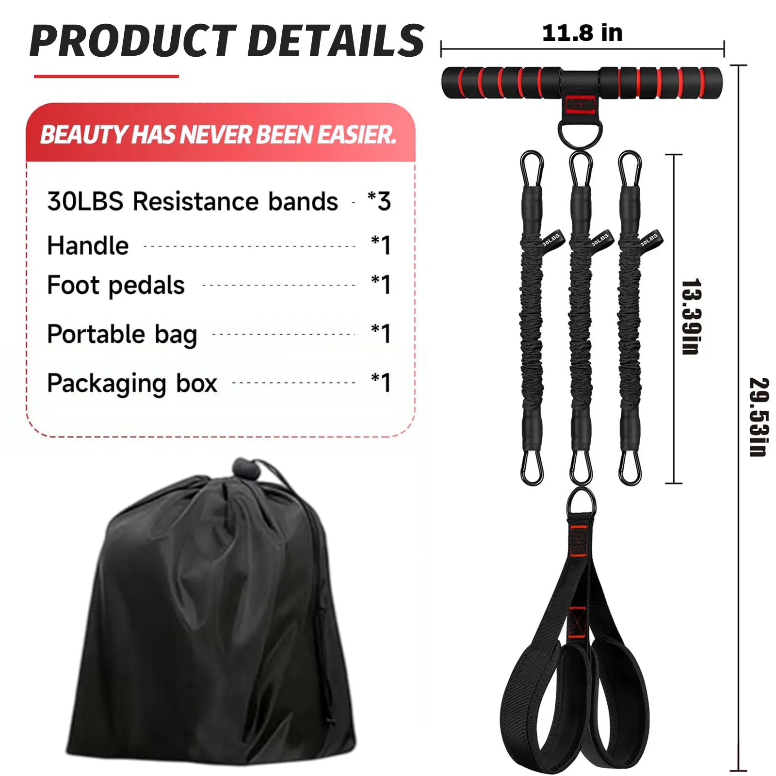 T-Handle Foot Pull Rope-Black