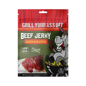 Grill Your Ass Off Mango Habanero Beef Jerky - Sweet Heat Spicy Meat Snack - Tropical Fruit & Fiery Pepper Blend