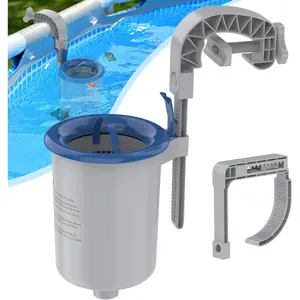 Above Ground Pool Surface Skimmer, Wall Mount Pool Maintenance Accessories for Inflatable Collars, Tubular & Metal Frame Pools, Floating Skimmer Basket - Efficiently Removes Debris
