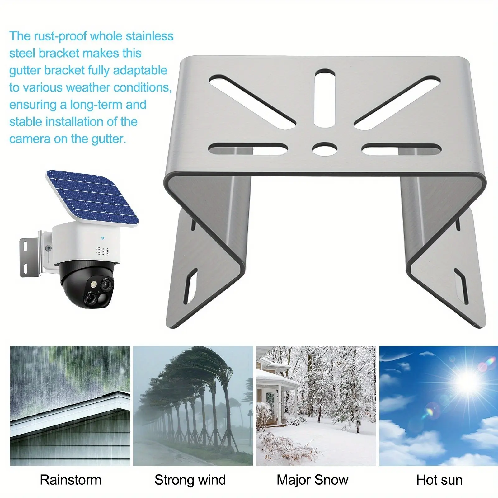 Stainless Steel Wall Corner Surveillance Mount (for Ptz), CCTV Camera System Adapter, Durable Security Holder, Easy Installation