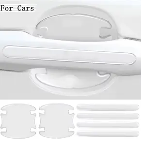 Car Exterior Protective Strip Set - Transparent Silicone, Smooth Surface, Scratch-Resistant, Waterproof, Anti-Collision for Door Handles, Bowl Areas, Bumpers, Rearview Mirrors