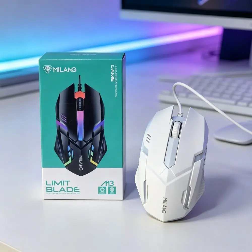 1pc Rainbow Backlit Wired Gaming Mouse - Ergonomic USB Silent Dual-Use Mouse for Office & Indoor Recreation, Plug-and-Play, Compatible with Laptops, Desktops & Mac Computers