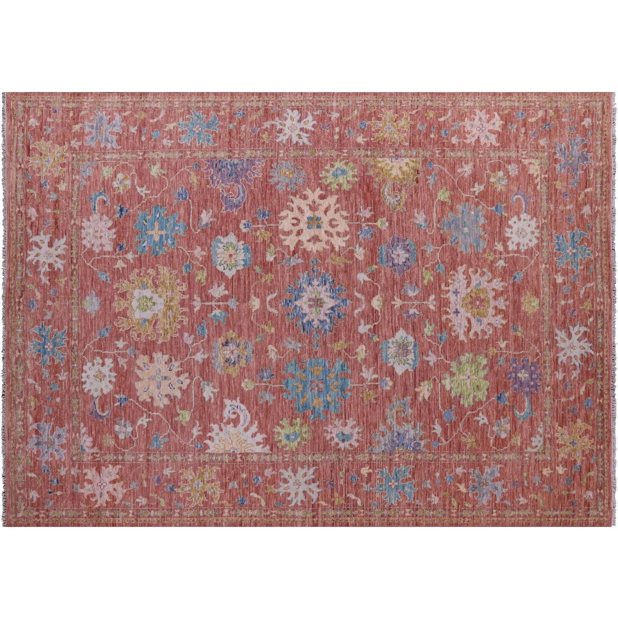 Handmade Turkish Angora Oushak Wool Rug 10' 0" X 14' 2" - Q19027