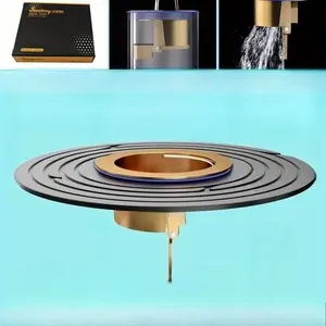 2pcs Brass Anti-Odor Shower Floor Drain with Detachable Filter Plug, Backflow Preventer, Universal Fit, Fast Drainage System for Bathroom